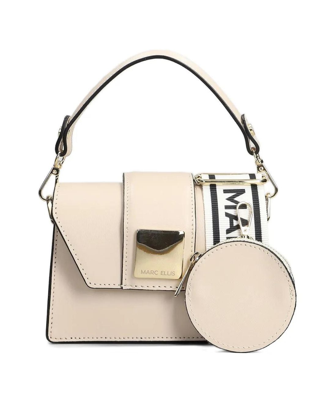 Marc Ellis Natural S Kourtney Logo-Plaque Shoulder Bag