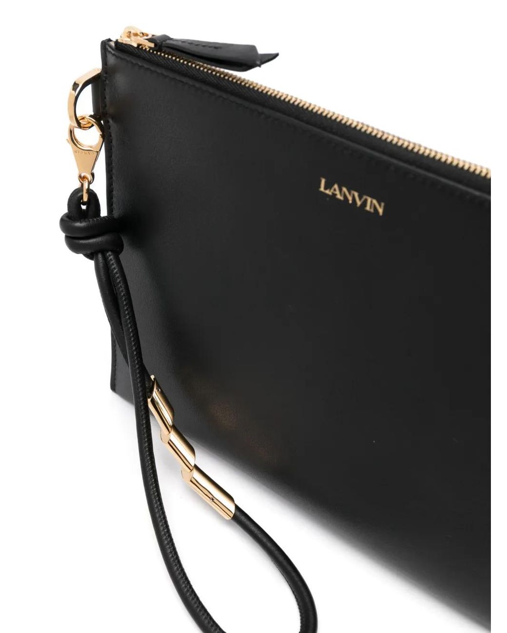 Lanvin Black Mini Sequence Flat Pouch Handbag