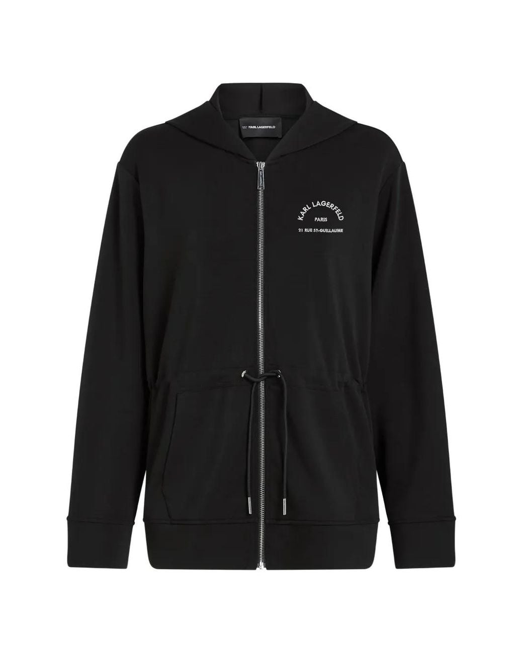 Karl Lagerfeld Black Rue St-Guillaume Zip-Up Hoodie