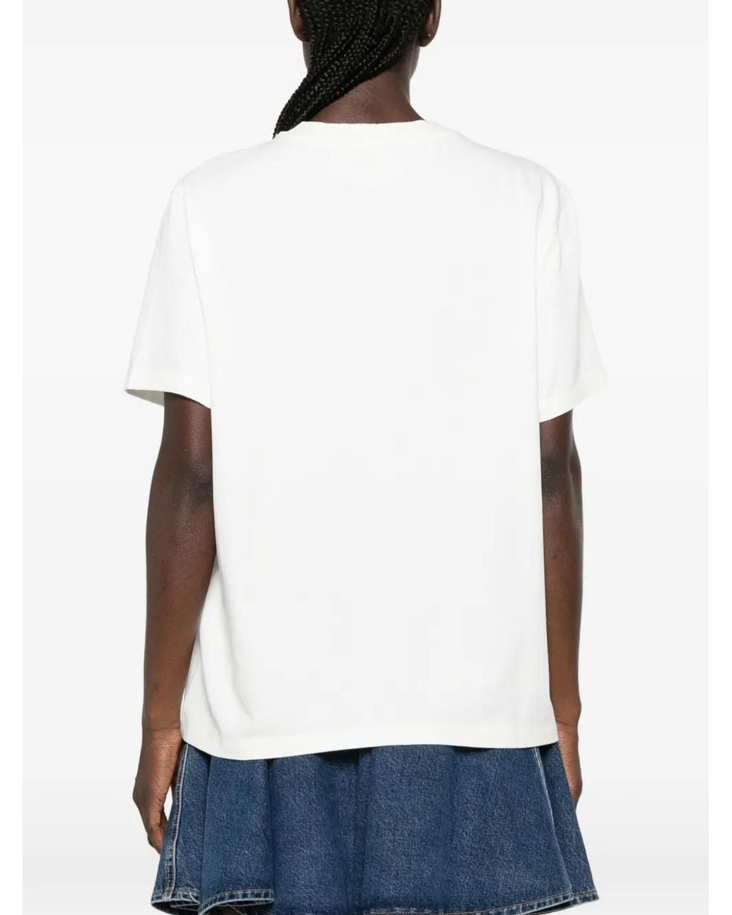 Maje White T-Shirt À Imprimé Graphique