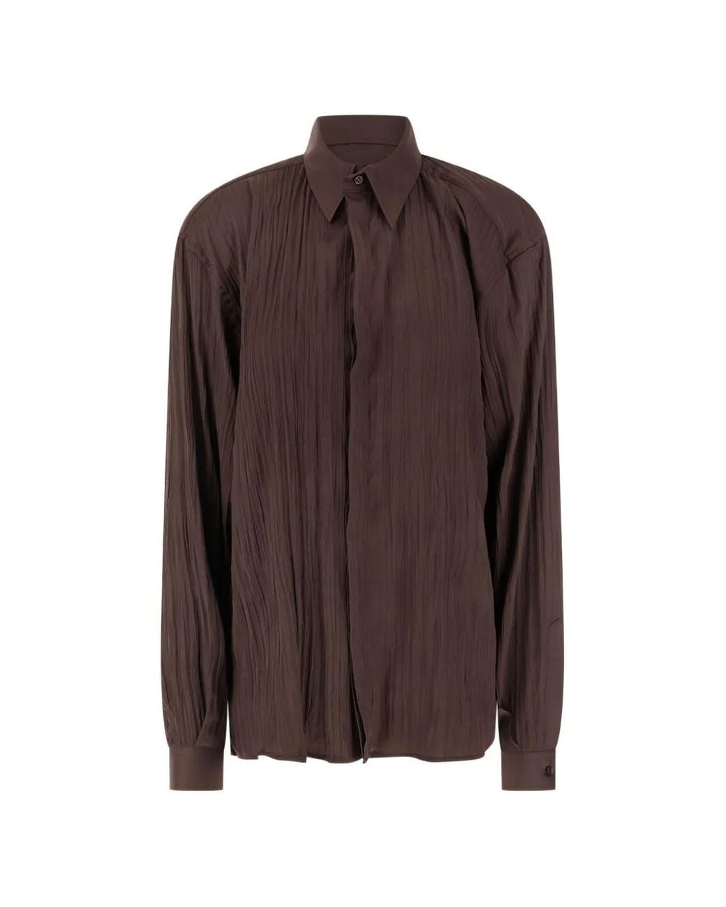 MARSĒM Brown Crinkled-Effect Shirt for men