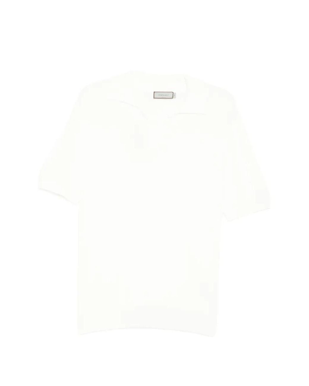 Canali White Textured Top for men