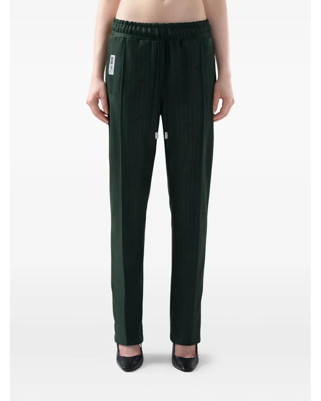 Gcds Green Pinstripe Drawstring Trousers