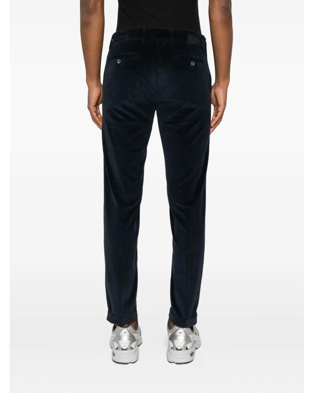 Re-hash Blue Mucha Corduroy Cuffed-Hem Chinos for men