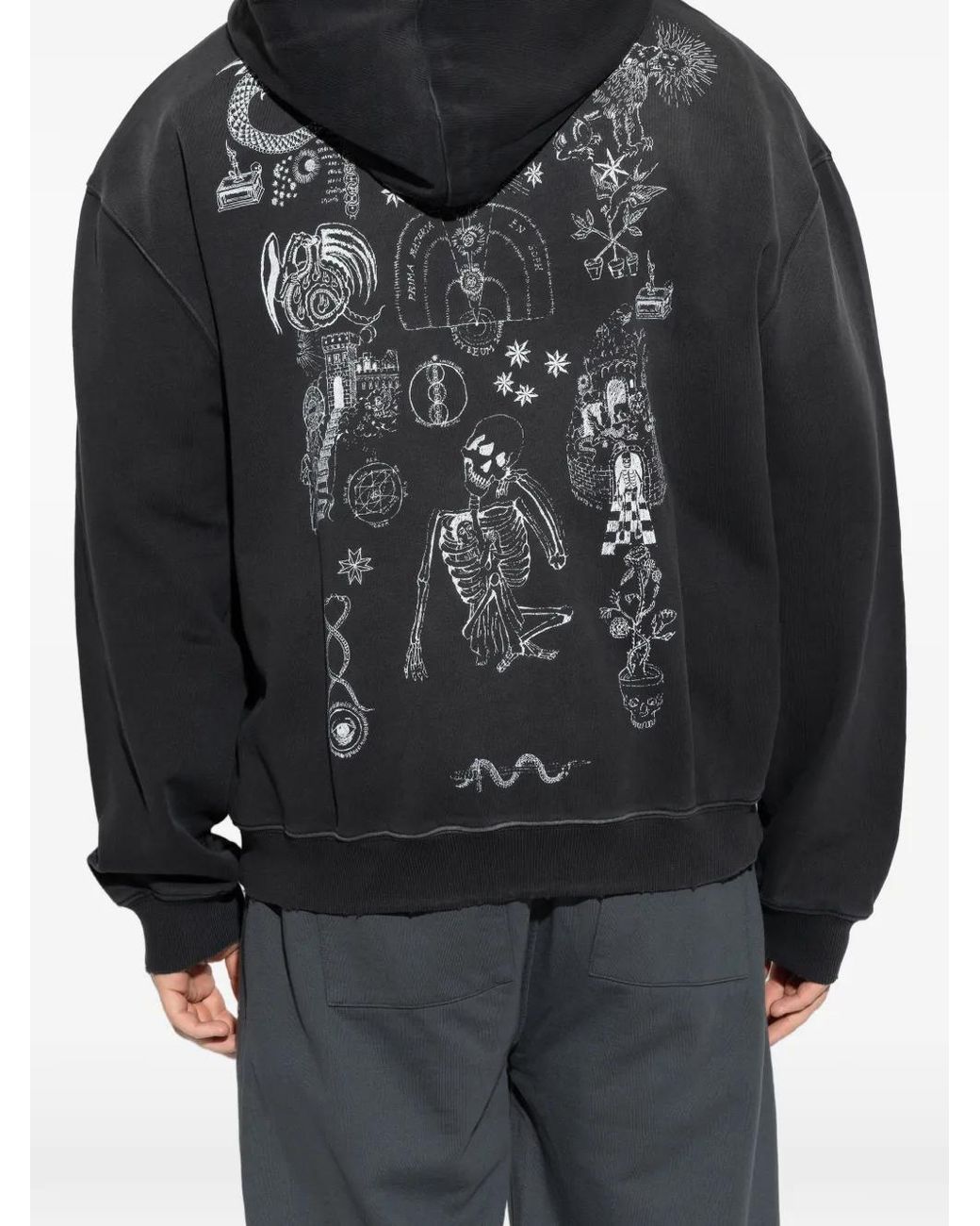 AllSaints Black Logo-Detail Zip-Up Hoodie for men