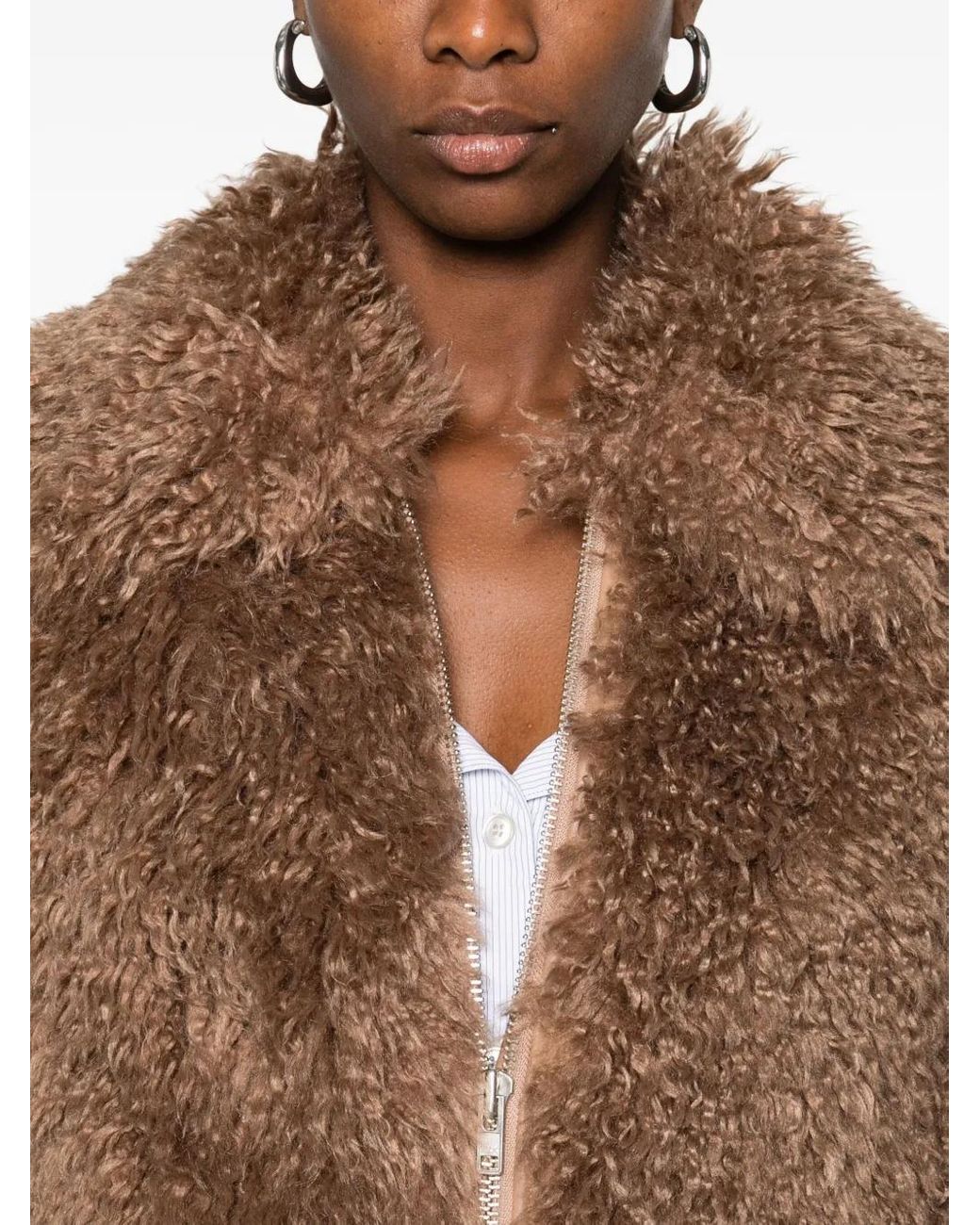 Stand Studio Brown Faux-Shearling Jacket