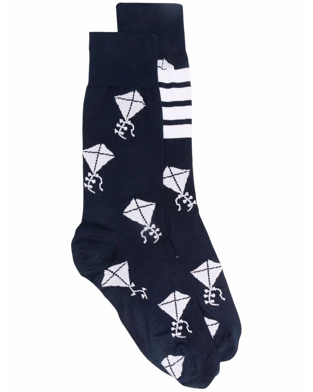 Thom Browne Blue Kite-Icon Socks for men
