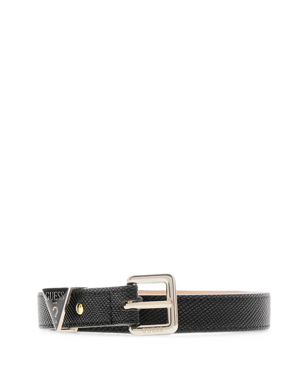 Guess White Gilda Reversible Logo-Plaque Belt