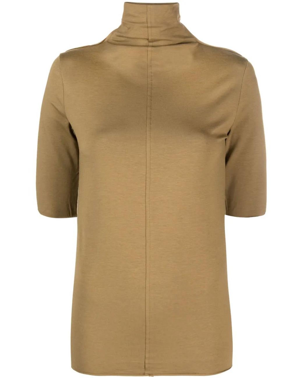 Thom Krom Natural Roll-Neck Half-Sleeved T-Shirt