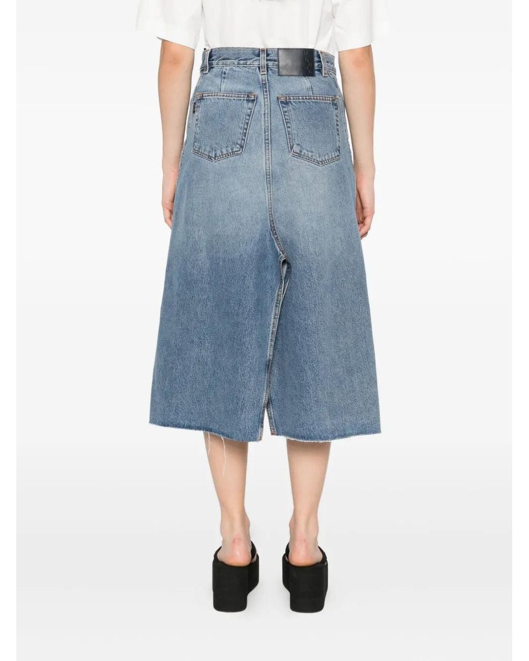 Haikure Blue Stacy Denim Midi Skirt