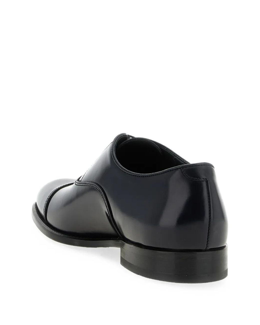 Doucal's Black Cap-Toe Oxford Shoes for men