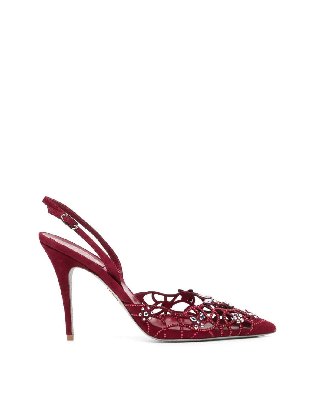 Rene Caovilla Pink 100Mm Eden Crystal-Embellished Pumps