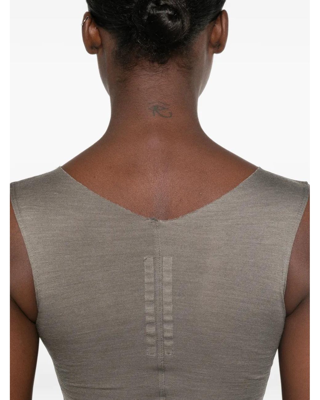 Rick Owens Gray Exposed-Seam Tank Top