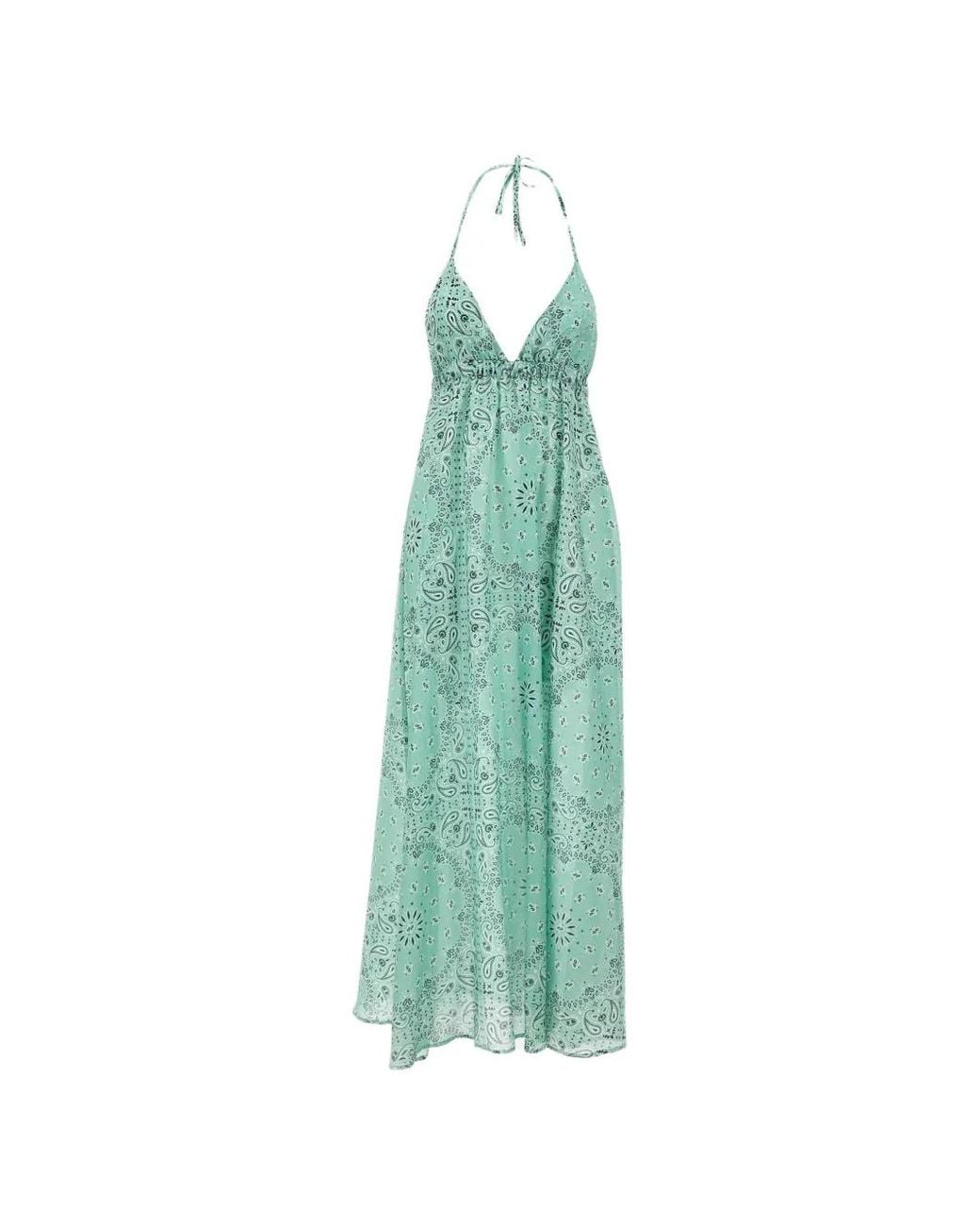 Mc2 Saint Barth Green Zucky Bandana-Print Maxi Dress