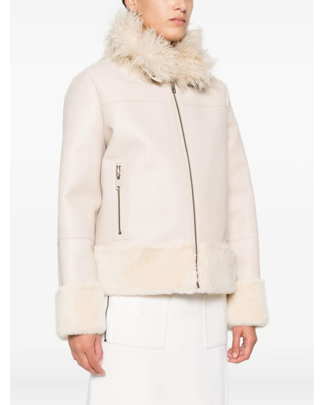 Twinset Natural Trimmed Zip-Front Jacket