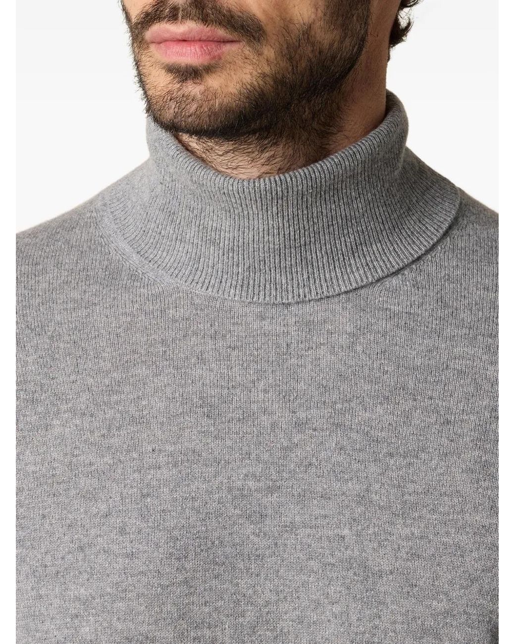 Brooks Brothers Gray Cashmere Turtleneck Sweater for men