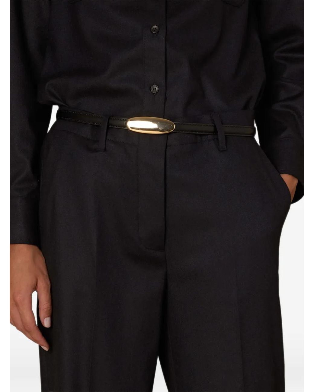 Cruna Black Jacqueline Pressed-Crease Trousers
