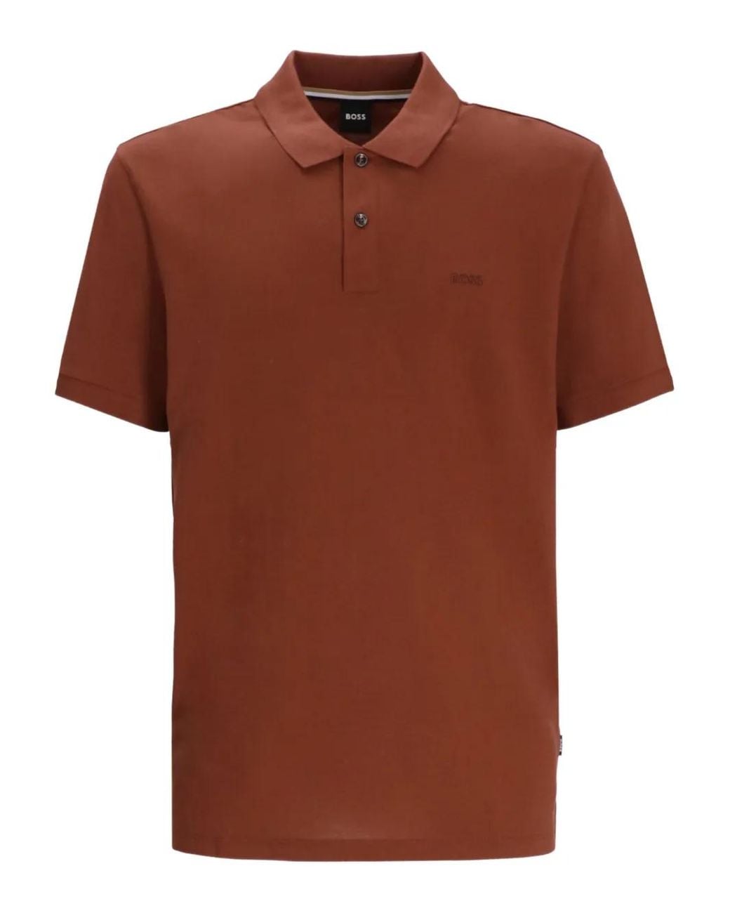 Boss Brown Short-Sleeve Polo Shirt for men