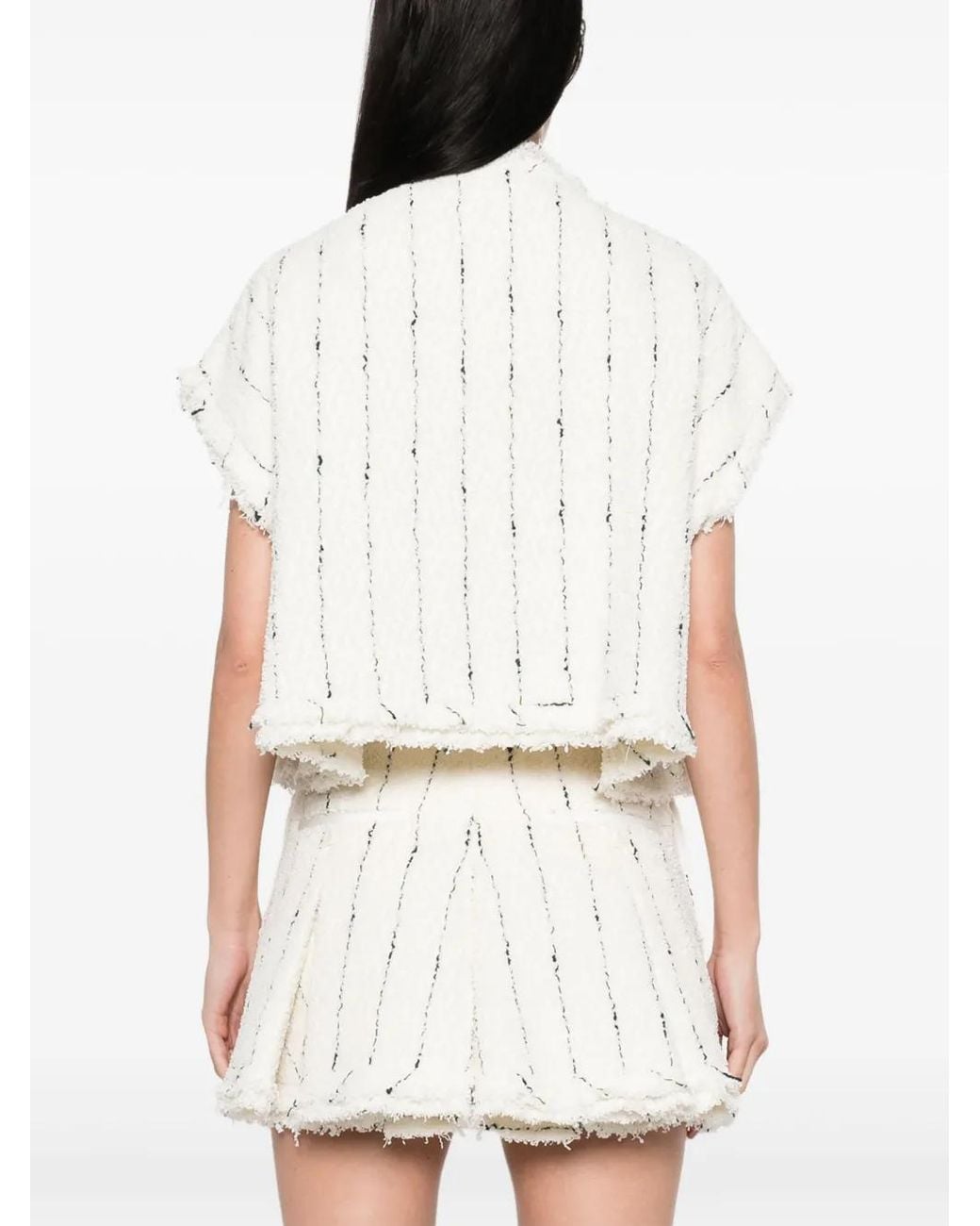 Sacai White Tweed Vest