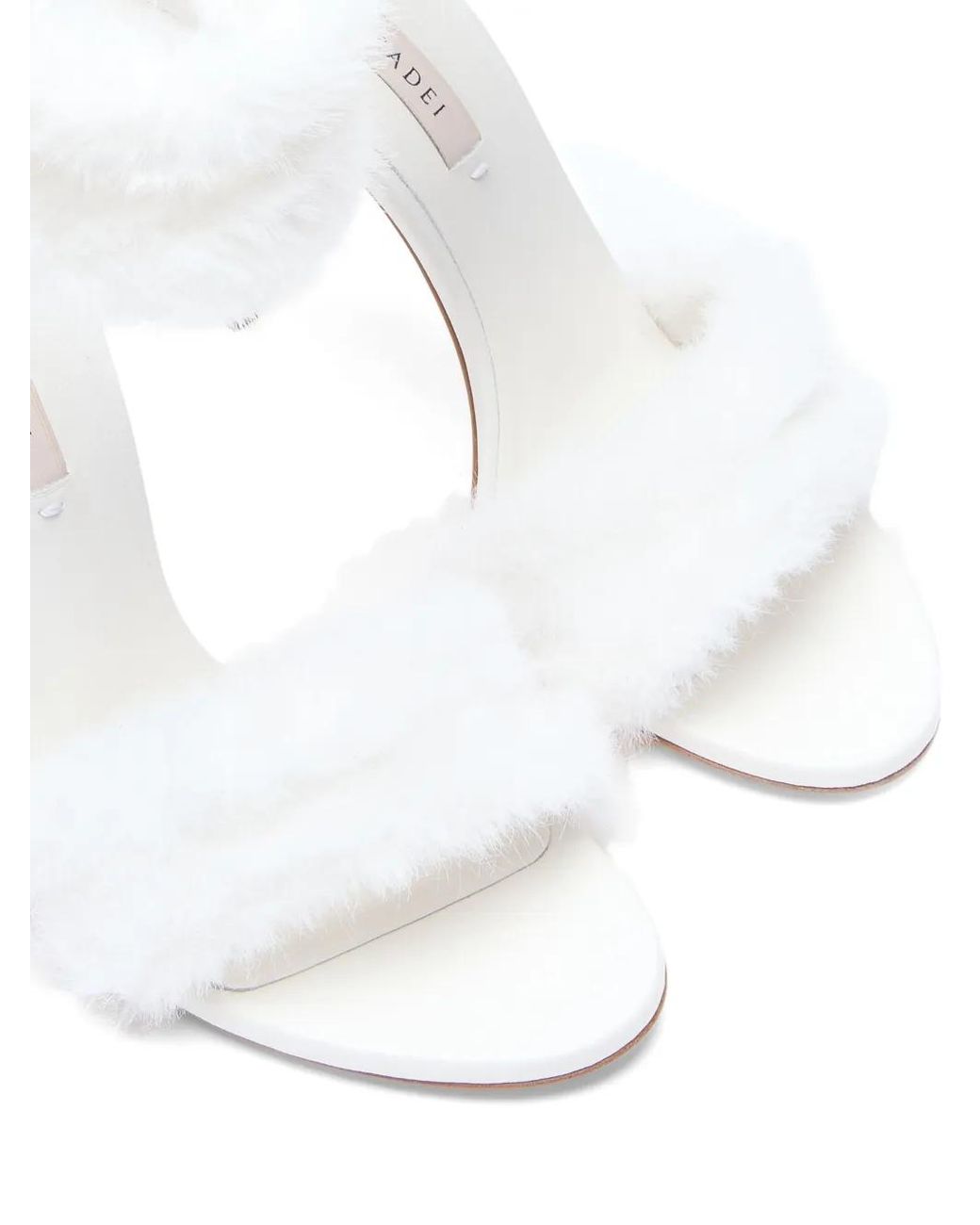 Casadei White Blade Diva Minorca Faux-Fur Sandals