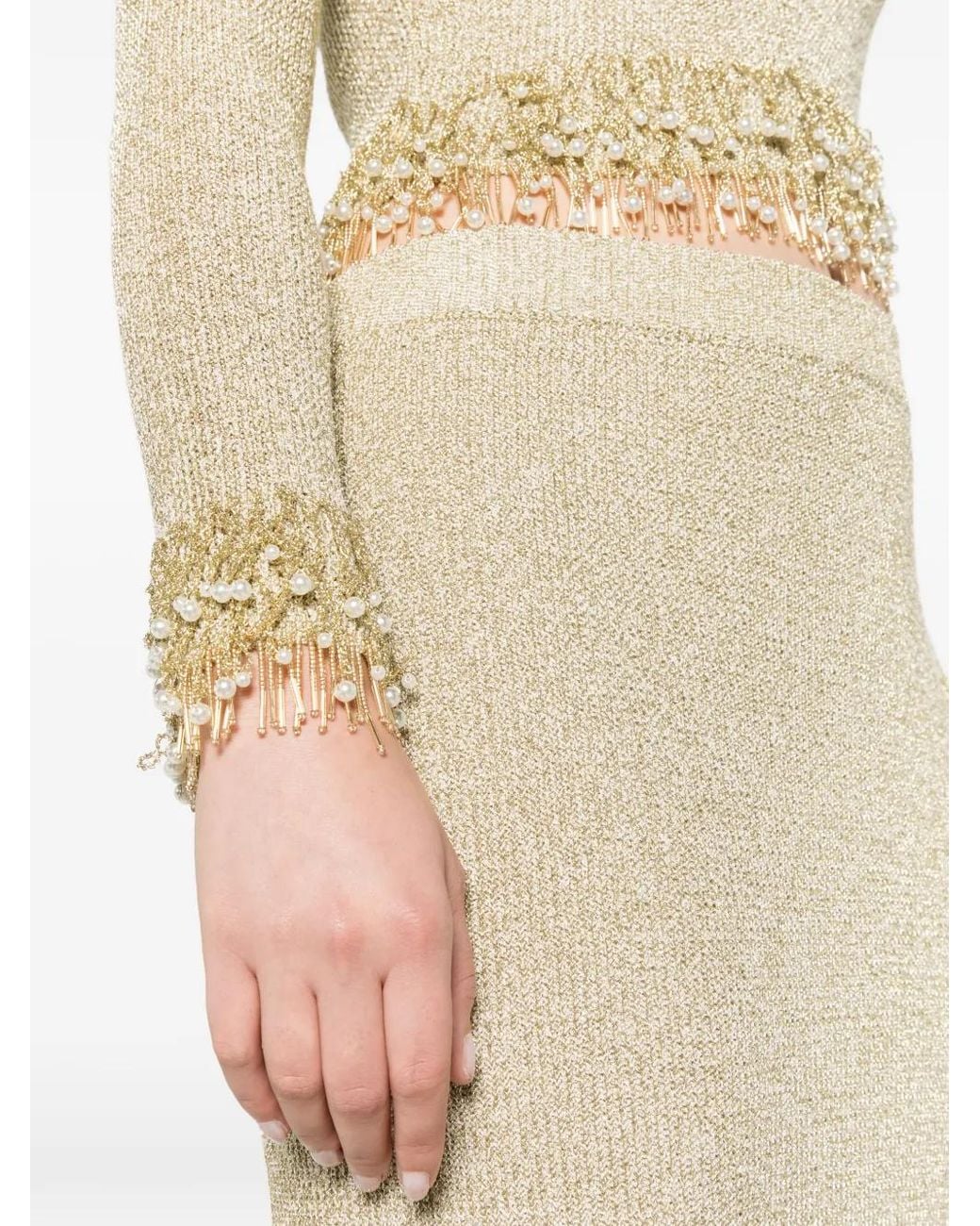Jonathan Simkhai White Tali Pearl Fringe Top
