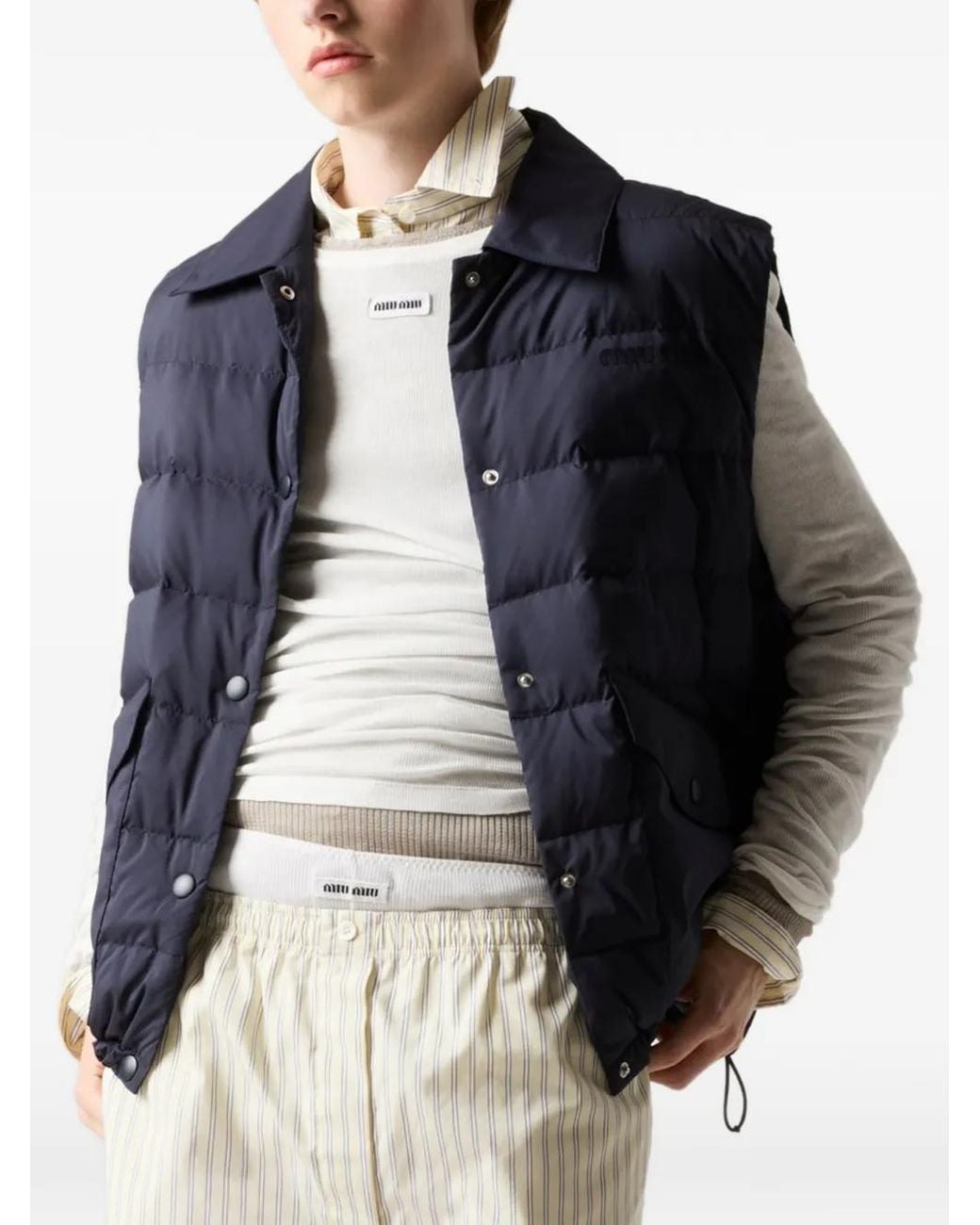 Miu Miu Blue Down-Filled Technical Gilet
