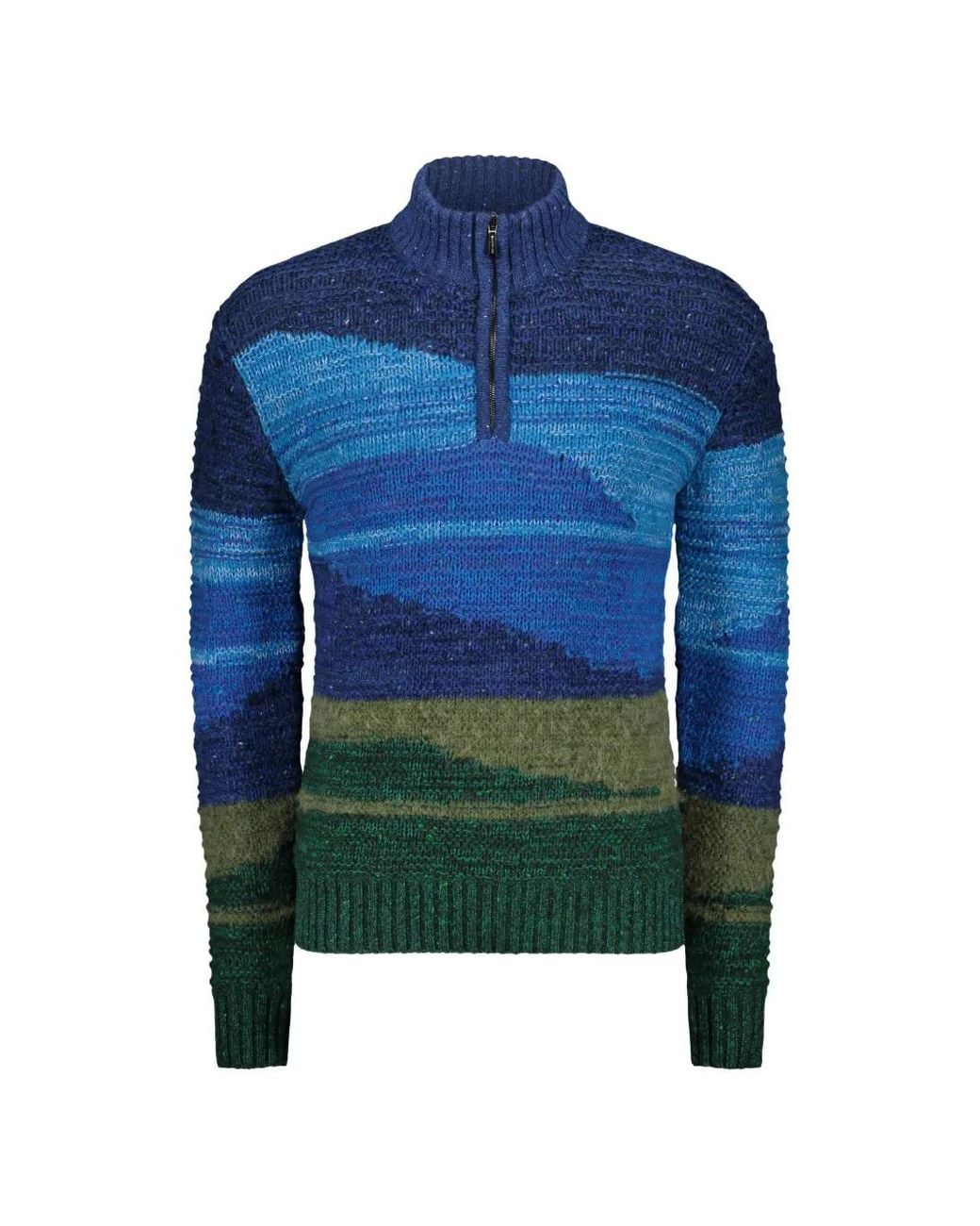 Moorer Gestreifter Pullover in Blue für Herren