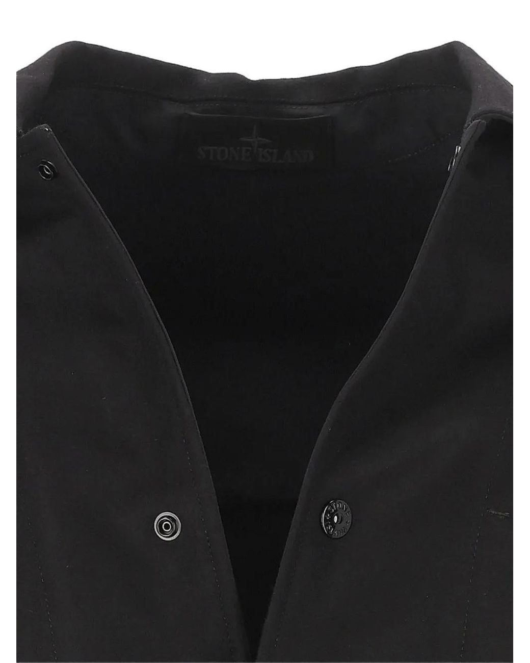 Stone Island Black 1200020 Wool Nylon Flannel_S.I. Ghost Overshirt for men