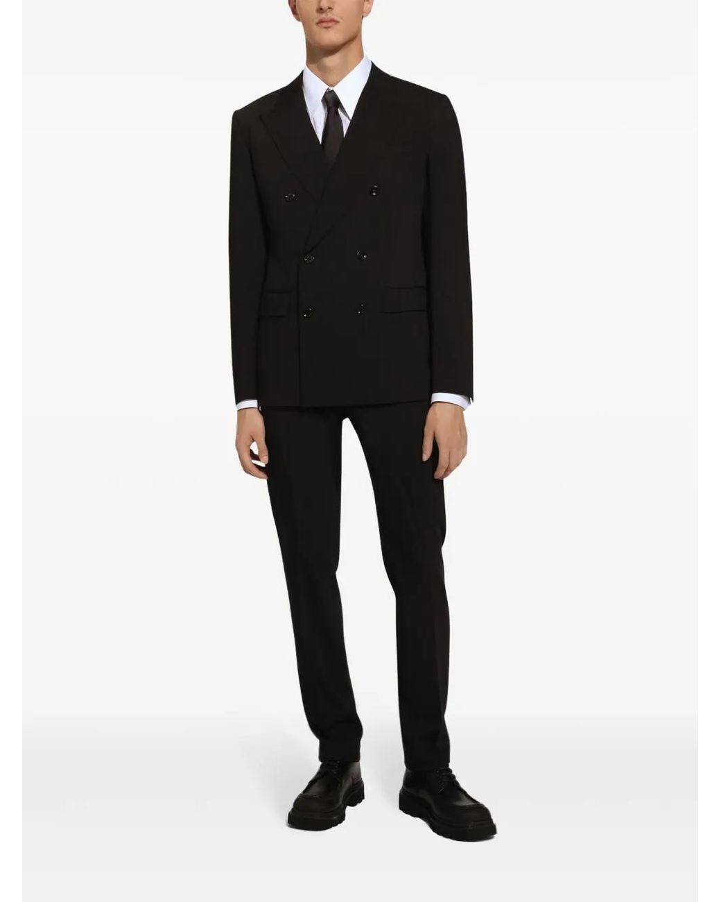Dolce & Gabbana Black Wool Trousers for men