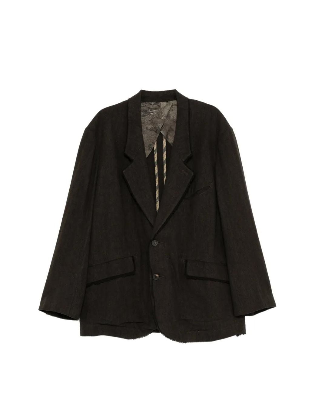 Ziggy Chen Black Notched-Lapels Single-Breasted Jacket for men