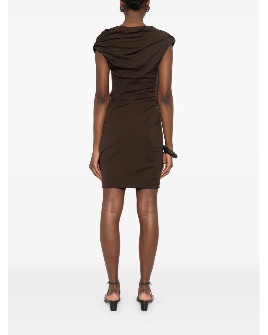 Entire studios Brown Twist-Design Mini Dress