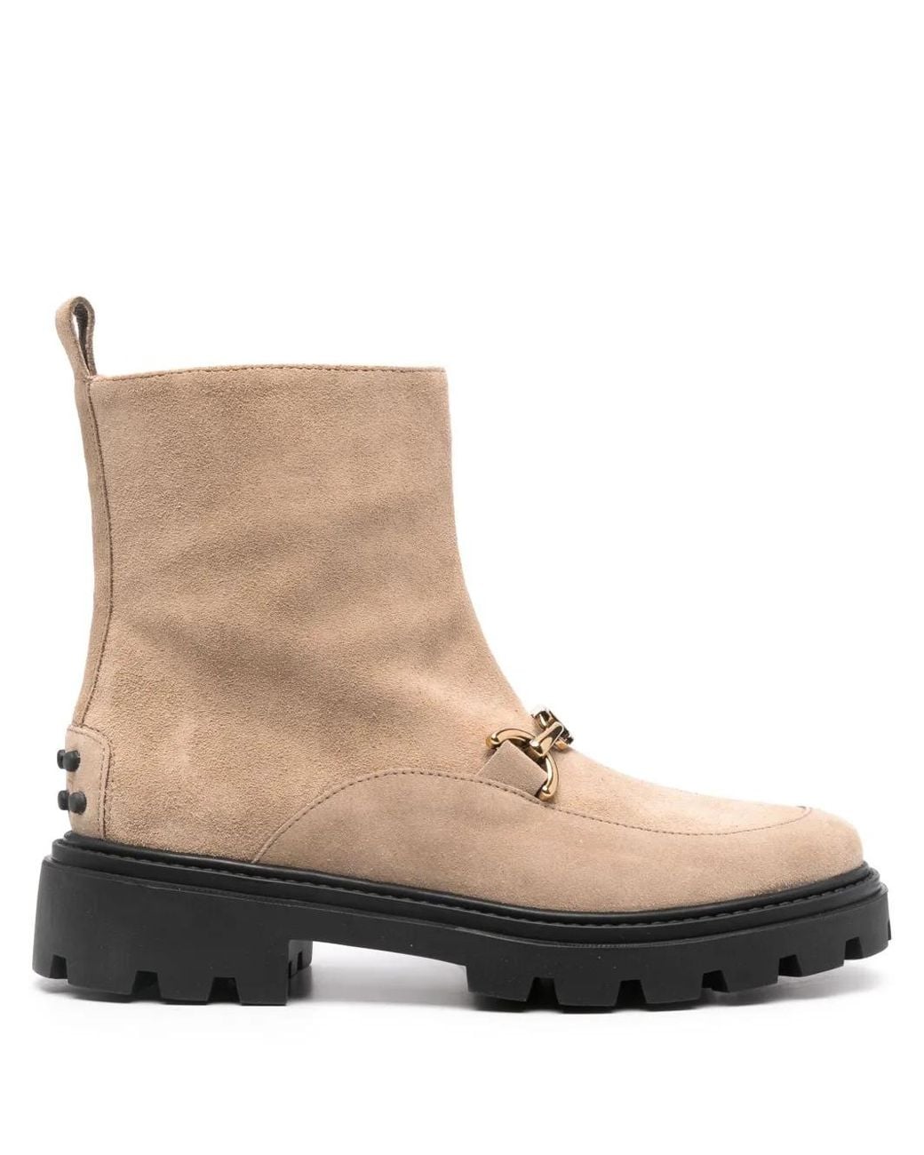 Tod's Natural Chunky Ankle Boots For
