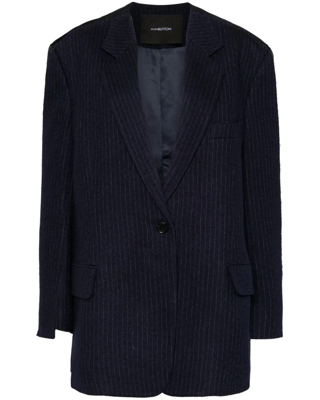 Pushbutton Blue Raw Edge Jacket