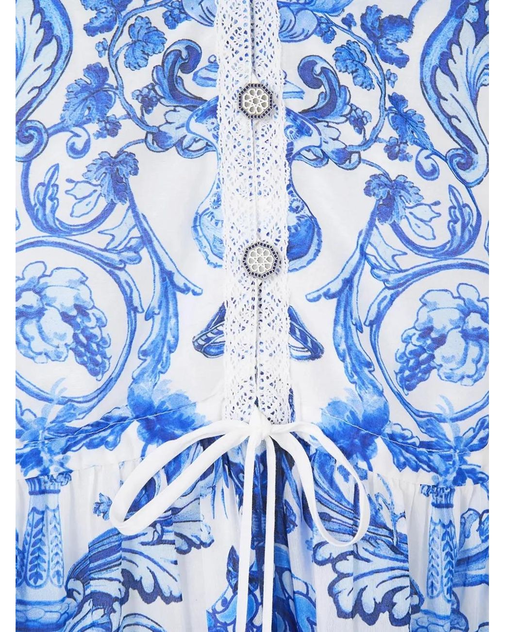Camilla Blue Robe Courte À Taille Froncée