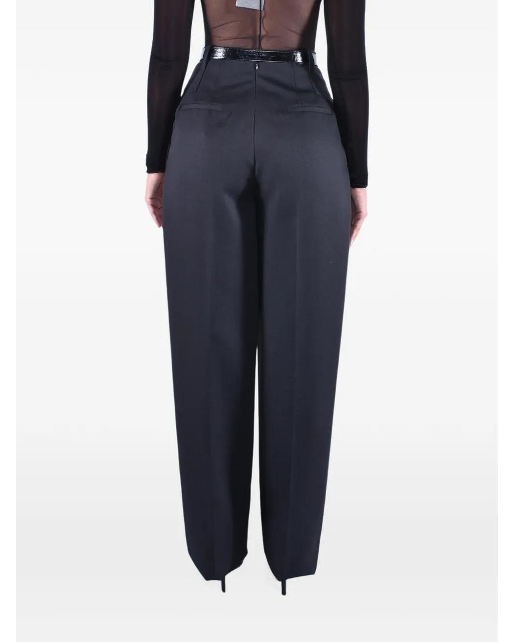 Elisabetta Franchi Blue Wool Trousers