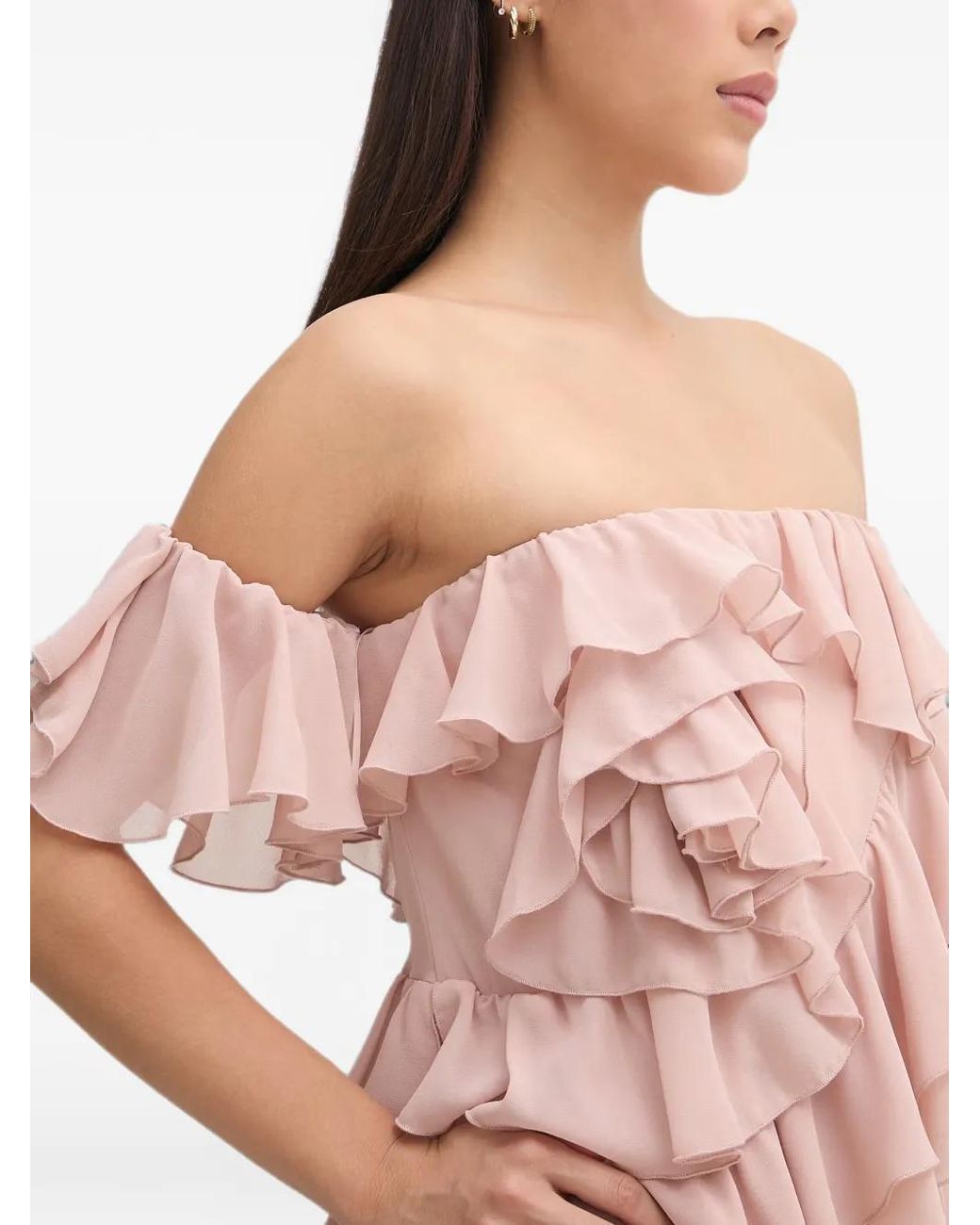 Aniye By Pink Teodora Ruffled Off-Shoulder Mini Dress