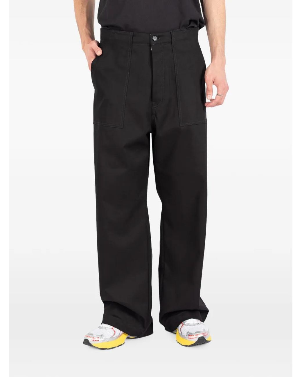 Societe Anonyme Black Supercargo Patch-Pocket Cargo Pants for men