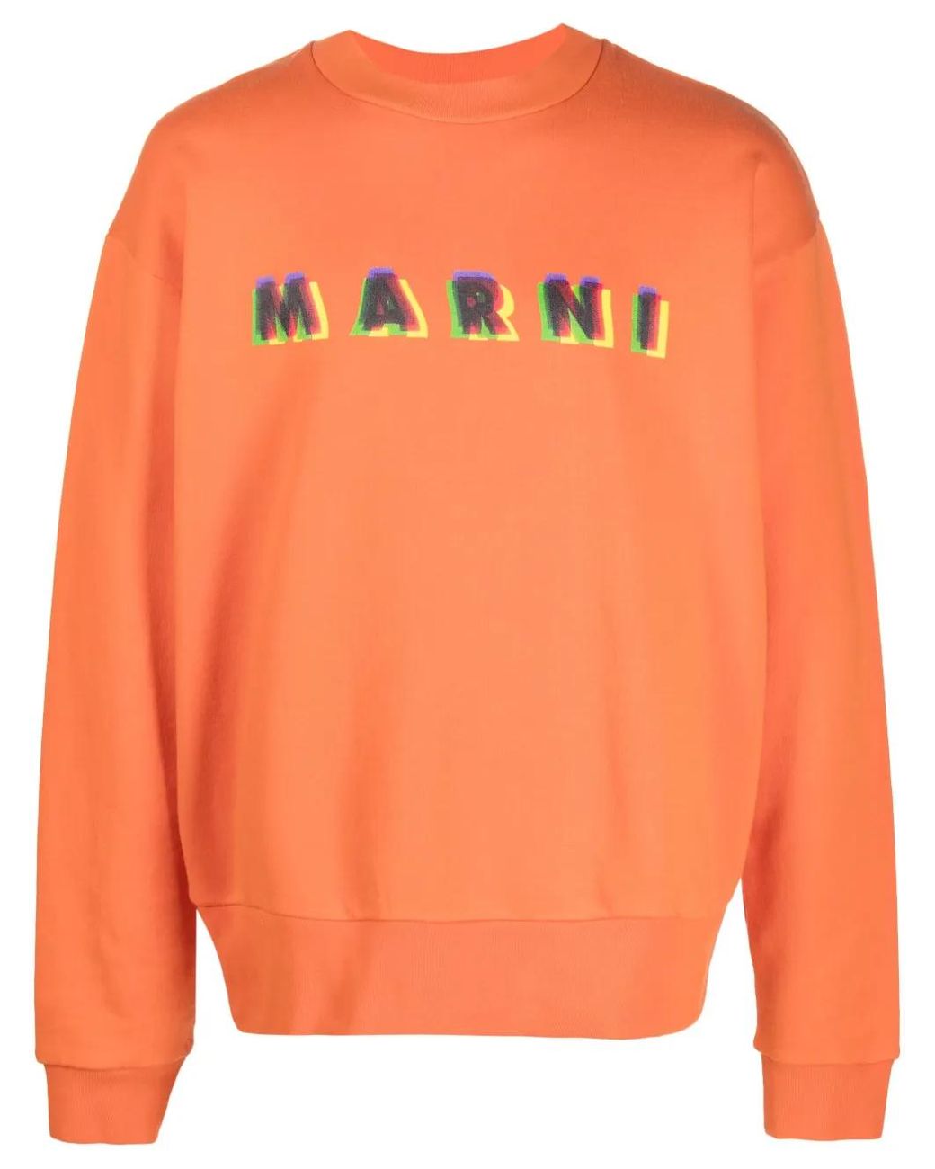 Marni Orange Logo-Print Cotton Sweatshirt for men