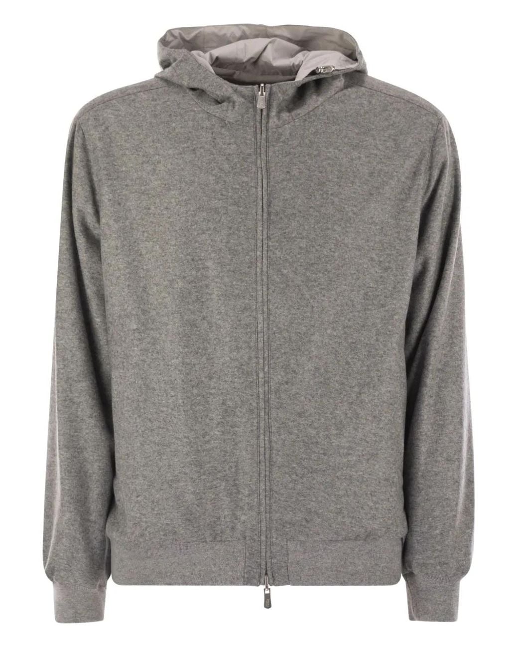 Fedeli Gray Reversible Hooded Jacket for men