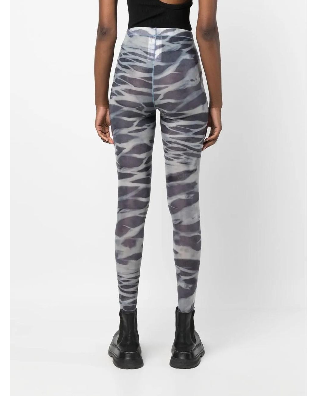 DIESEL Gray Zebra-Print Leggings