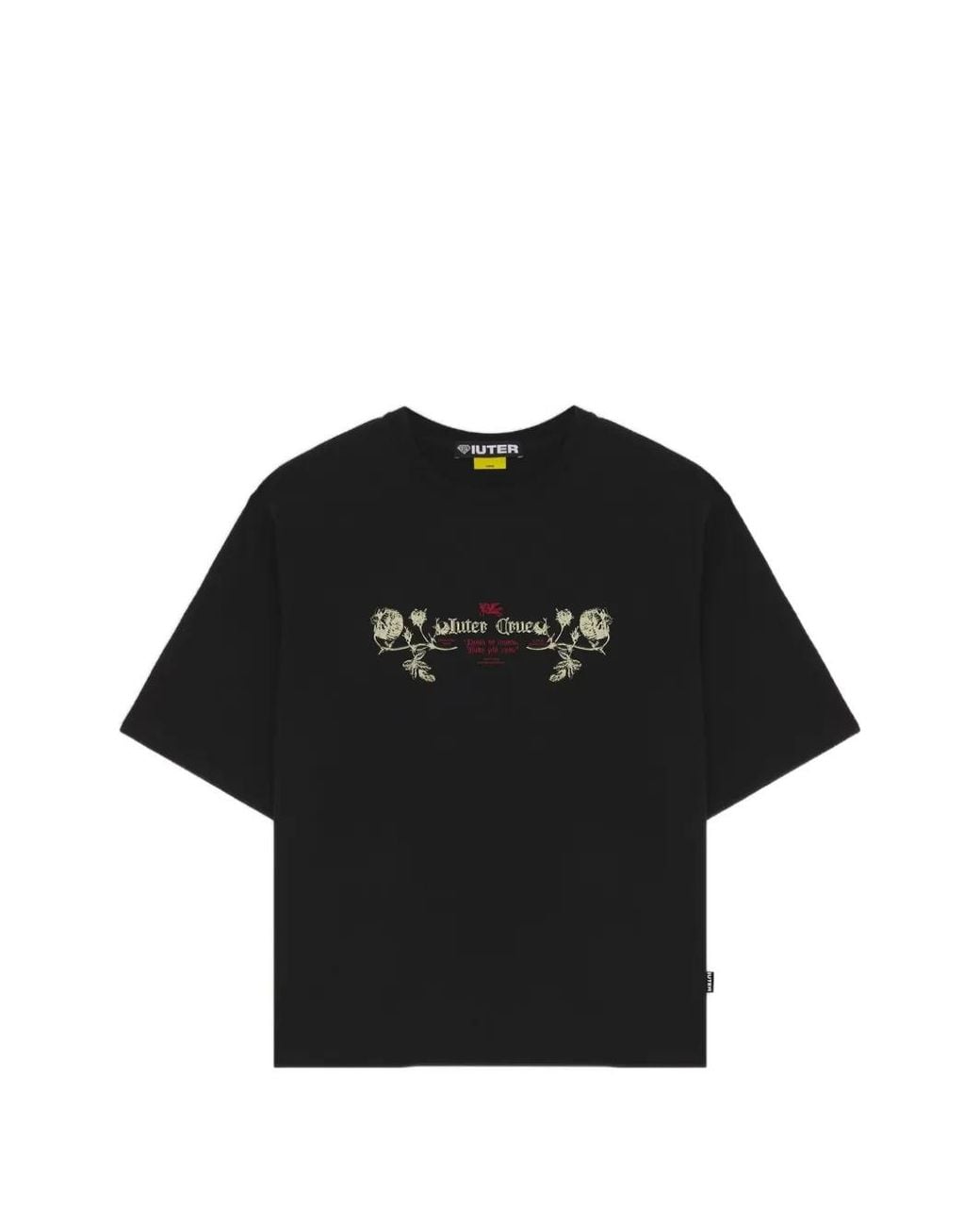 Iuter Black Bloom Graphic-Print T-Shirt for men