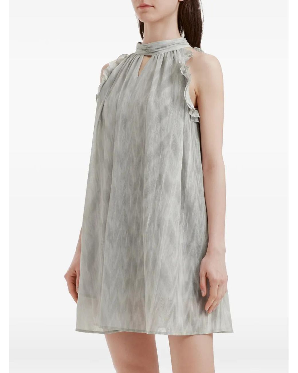 B+ AB Gray Abstract-Pattern Mini Dress