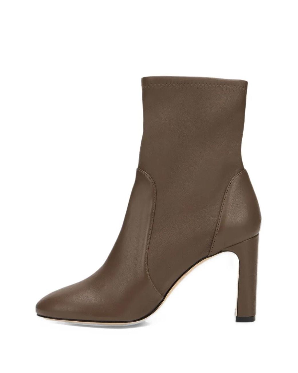 Stuart Weitzman Brown Babette Stretch-Leather Ankle Boots