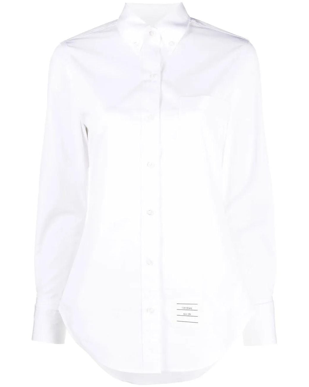 Chemise À Patch Logo Thom Browne en coloris White