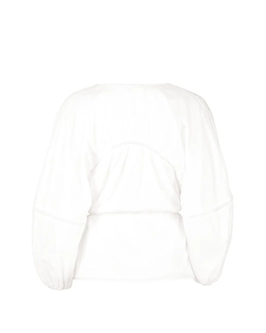 Faithfull The Brand White Seco Lace-Trim Blouse