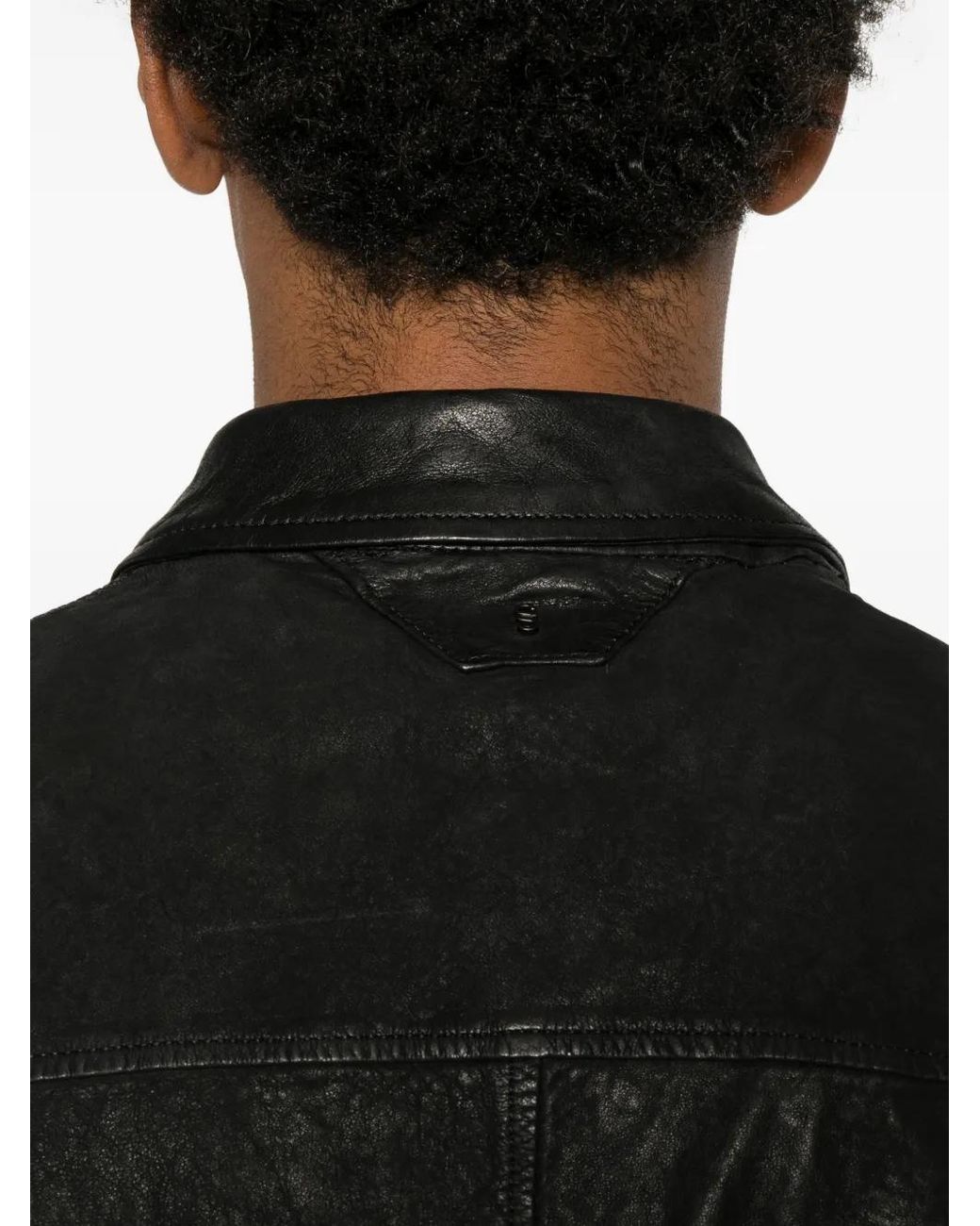 Salvatore Santoro Black Veste Zippée À Effet Froissé for men