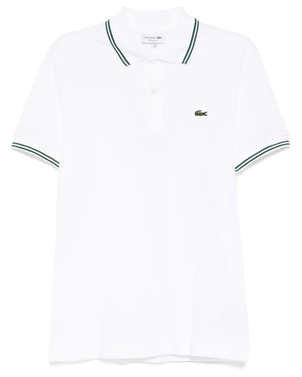 Lacoste White Regular Fit Trim Accent L.12.12 Polo for men