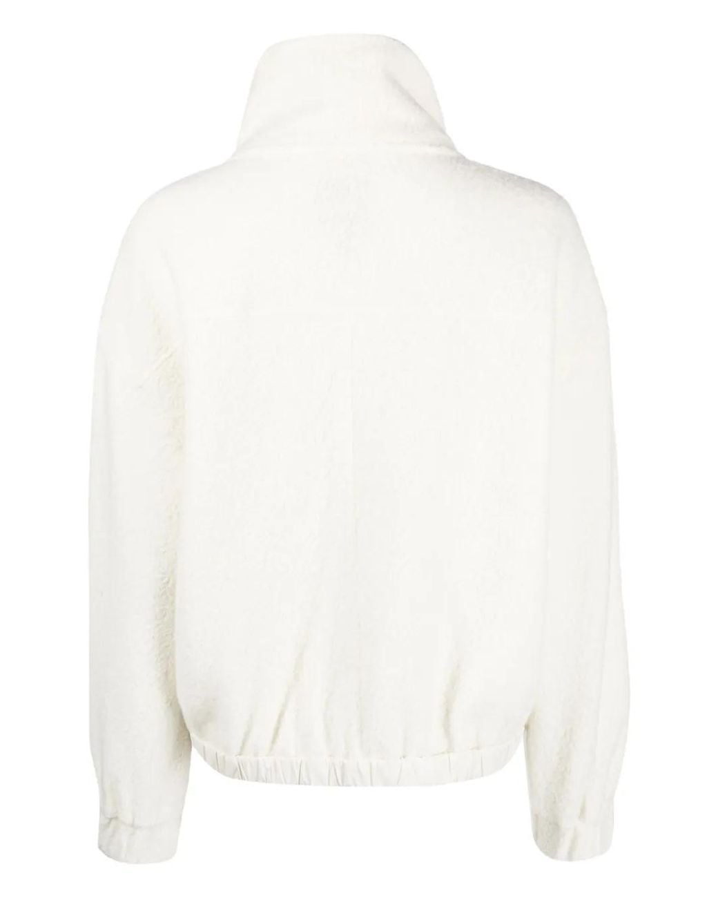 Parajumpers White Minori Logo-Patch Bouclé Jacket