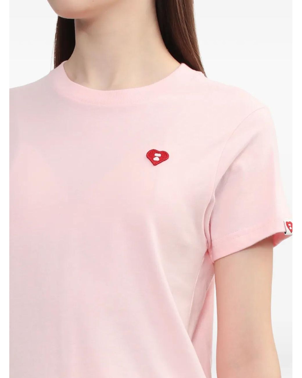 A Bathing Ape Pink Heart-Embroidered T-Shirt