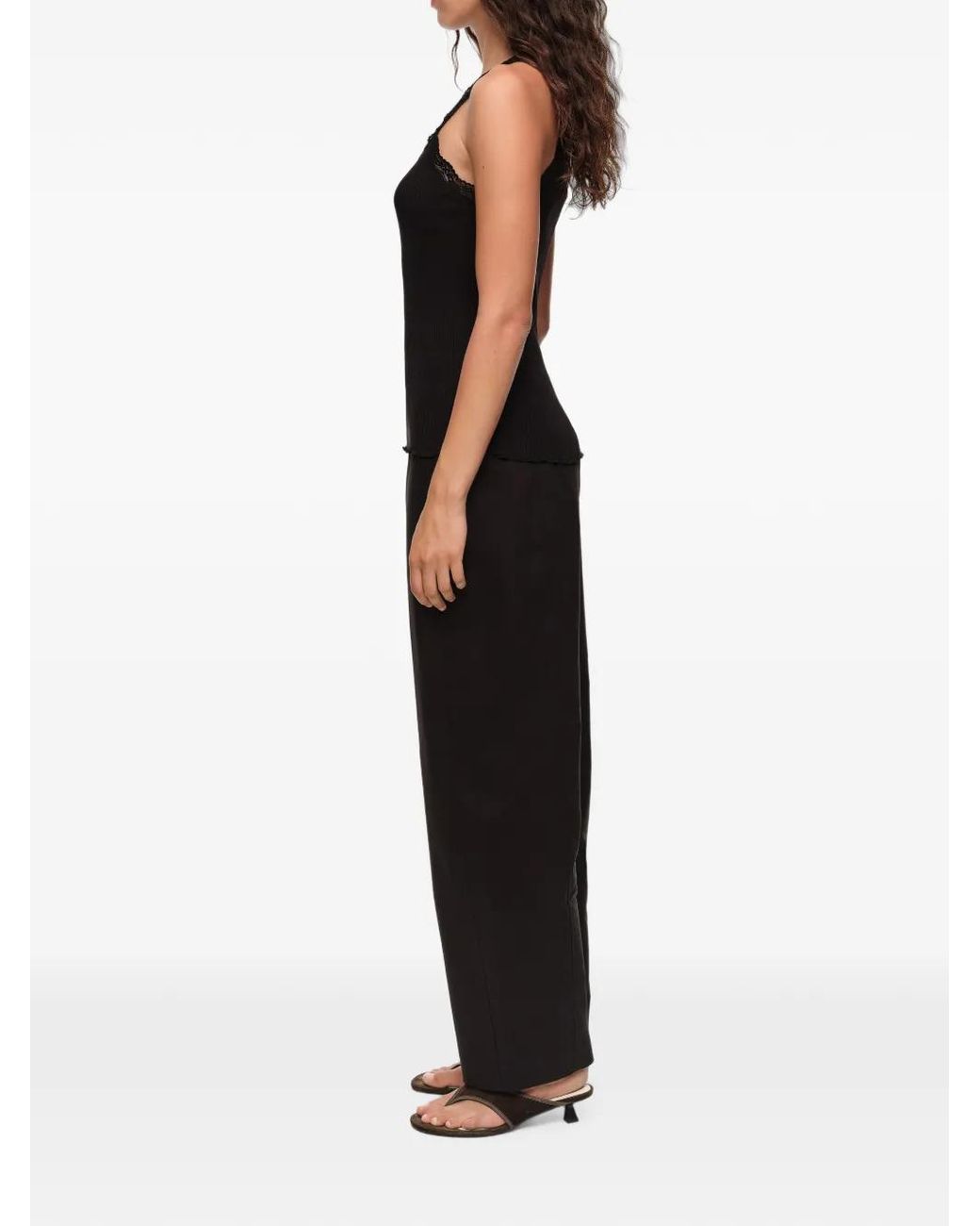 Bimba Y Lola Black Barrel-Pants With Decorative Stitching